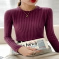 thumbnail image 1 of LNGOOR Fashion Ribbed Women Sweater Knitted Soft Pullovers Jumpers Basic Solid Soft Long Sleeve Sweaters For Women Autumn Winter Tops, 1 of 7