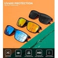 thumbnail image 4 of Fashion Street Lightweight Unisex Rectangular Aviator Fashion Sunglasses, Blue, 3-Pack, 4 of 7