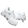 thumbnail image 1 of Pairobin Patins à Roulettes 2-en-1 avec 4 Roues Rétractables et Espadrilles à Déformation Escamotables, Chaussures de Sport de Plein Air pour Filles et Garçons, Blanc, 2.5, 1 of 6