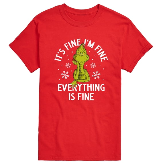 Dr. Seuss - Grinch Everything is Fine - Men's Short Sleeve Graphic T-Shirt