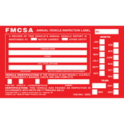 Annual Vehicle Inspection Label with Punch Boxes 20-pk. - 6" x 3.5" Aluminum, Permanent Adhesive - Meet DOT AVIR Requirements