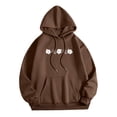 thumbnail image 2 of VBARHMQRT Orange Sweatshirt Autumn Winter Hoodie Neck Solid Color Printed Long Sleeve Pullover Sweatshirt, 2 of 7