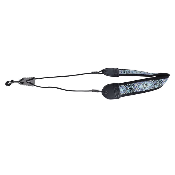 Correa Para El Cuello De Saxofón, Ajustable, Bordada, De Cuero Suave, Acolchada Para Saxofón Alto Tenor, Soprano, Barítono, Clarinete Con Gancho De Metal