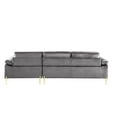 thumbnail image 5 of Hommoo Velvet L-Shaped Sectional Sofa with Chaise, Modern Living Room Sofa Set, Gray, 5 of 8