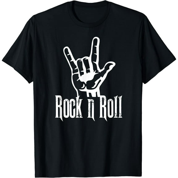 Rock n Roll T-Shirt Band Rockstar Rock On Sign