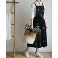 thumbnail image 3 of Waterproof Cotton Kitchen Cooking Pinafore Apron Dress with Pockets for Women Gardening Painting-Black Flower, 3 of 5
