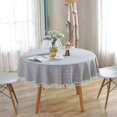 thumbnail image 2 of 2024 Round Tablecloth Striped Tablecloths Fringe Table Runner Simple And Elegant Home Textiles For Indoor, 2 of 3