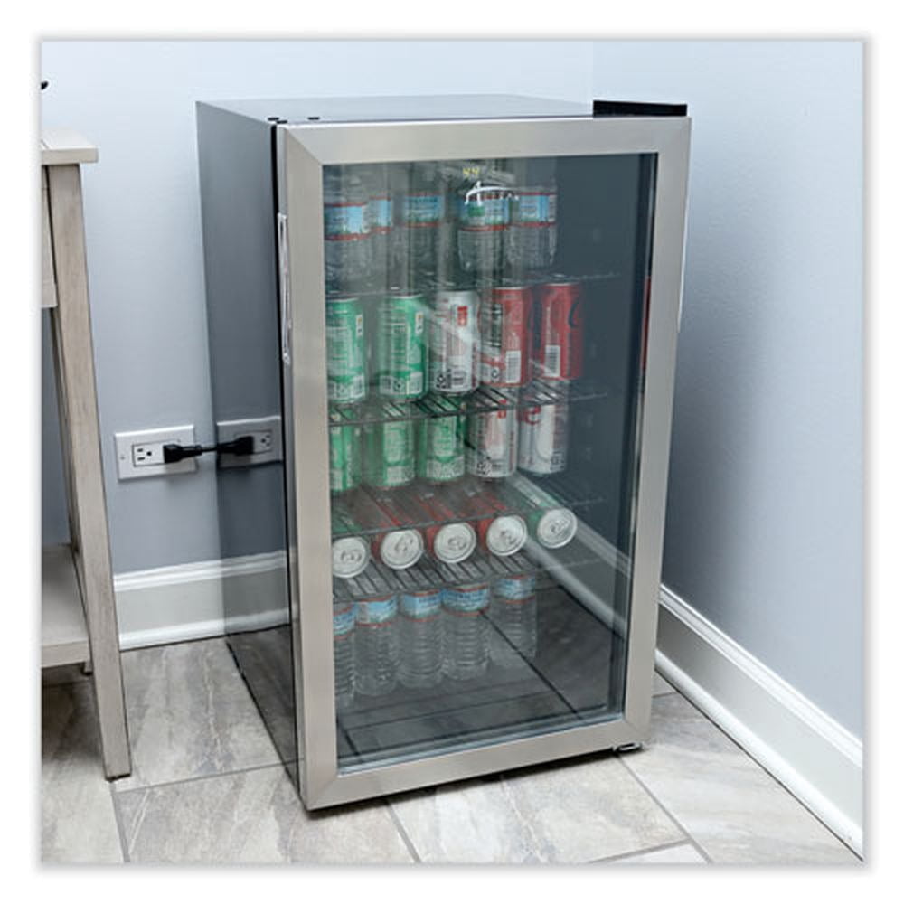 Alera 3.4 Cu. Ft. Beverage Cooler Stainless Steel/Black (ALERFBC34)