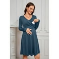 thumbnail image 5 of Yawrut Womens V-Neck Maternity Dresses Nursing Breastfeeding Dress With Pockets, 5 of 8