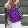 thumbnail image 7 of Balery Purple Glitter Vintage Canvas Backpack for Men and Women - Large Capacity, Durable Travel Laptop Bag for School, Work, Hiking, and Outdoor Activities, 7 of 7