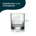 thumbnail image 3 of Libbey Cut Cocktails Rocks Glasses Set, Clean, Linear Glassware Drinking Glasses Set of 4, Dishwasher Safe Glasses for Weddings, Birthdays, and More, 3 of 5