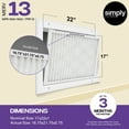 thumbnail image 2 of Simply Filters 17x22x1 MERV 13, MPR 1500, AC Furnace HVAC Air Filter (4 Pack), 2 of 8