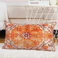 thumbnail image 2 of Boho Pillow Covers 12x20 Inch Set of 2, Orange Throw Pillow Cover for Thanksgiving Fall Autumn, Velvet Farmhouse Decorative Carpet Pattern Ethnic Design Lumbar Pillowcase for Couch Sofa Bench, 2 of 6