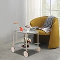 thumbnail image 3 of Wildnix Modern 2-Tier Serving Cart with Large Wheels, &nbsp; Carbon Steel and ABS Structure, Easy Assembly, Open Storage Design for Home and Office Use, 3 of 6
