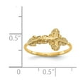 thumbnail image 2 of Solid 14k Yellow Gold Diamond-Cut Crucifix Cross Ring (2mm) - Size 4, 2 of 2