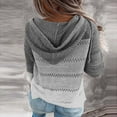 thumbnail image 4 of ChaoHeng Womens Jackets Lightweight Casual New Trendy,Fashion Women Long Sleeve Patchwork Zipper Casual Hooded Coat Tops Blouse,Gray,S, 4 of 7