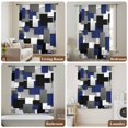 thumbnail image 6 of Navy Blue Black Geometric Sheer Curtains 45 Inches Long, Modern Abstract Art Block Light Filering Curtains, Breathable Simi Curtain Privacy Drapes for Kitchen Bathroom Small Window Treatment, 6 of 9