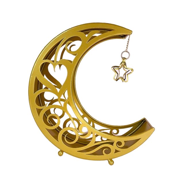 Bandeja para servir Moon Eid Mubarak, plato de fruta, postre, postre, platos de pastelería, vajilla de Metal, Eid Moon Star, plato de cena, bandeja pa Estilo B Macarena Bandeja de servir