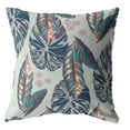 thumbnail image 1 of Amrita Sen Coussin Tropical en Daim Soufflé et Fermé Bleu Foncé sur Gris, 1 of 4