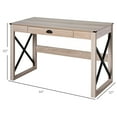 thumbnail image 3 of HOMCOM Home Office Computer Desk, Rustic Writing Desk, Farmhouse Workstation with Storage Drawer, X-Frame, 3 of 8
