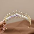 thumbnail image 2 of Yoyauz Women's Gold Crown Crystal Princess Tiara Crystal Queen's Crown Wedding, Bridal Hair Ornament Birthday Prom, Beauty Pageant Party  Barmitzvah Rite of Passage, Photo Props, 2 of 5