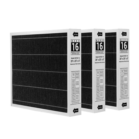 X6675 20x25x5 Merv 16 Replacement Air Filter  For Lennox & Honeywell Pleated HVAC AC Furnace Air Filters (3 pack)
