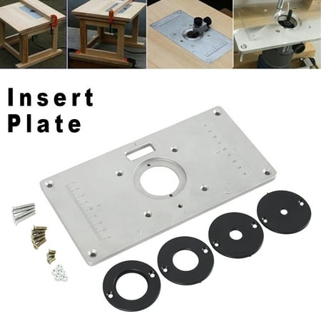 

HOTBEST Router Table Plate Yefun 700C Aluminum Router Table Insert Plate + 4 Rings Screws for Woodworking Benches(9.3 x4.7 x 0.3 )