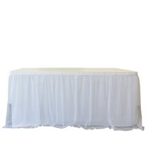 RTC GROUP 6ft White Tulle Table Skirt (50% mesh 50% stretch yarn)100%POLYESTER
