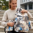 thumbnail image 6 of Back to School Nylon Backpack with Lunch Bag Pen Case, 3 Piece Set for Daily Commute Sundries Organization Campus Travel Beige, 6 of 6