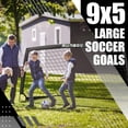 thumbnail image 5 of RUNBOW 9x5 ft Portable Kids Soccer Goal for Backyard Adult Junior Large Practice Soccer Net with Carry Bag (9x5FT, 1 Pack, Black), 5 of 7