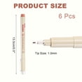 thumbnail image 2 of Uxcell 6Pcs Fineliner Ink Pens, 1.0mm Brown Micro Pens with Waterproof Archival Ink for Watercolor Sketching Cartoon Technical Drawing, 2 of 6