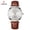 Rose gold buckle, white face, brown leather strap, variant on Men's watch, simple business watch, steel band, PU leather strap, luminous quartz watch, fashionable and trendy waterproof men's wristwatch