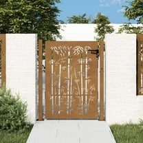 vidaXL Garden Gate 41.3"x51.2" Corten Steel Bamboo Design