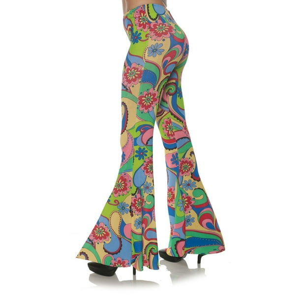Flower 70S Womens Adult Disco Costume Bell Bottoms Pants - Walmart.com ...
