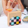 thumbnail image 3 of Yayeee Napkin Holder for Table Kitchen Paper Tissue Organization, Pink Checkered Pattern, 3 of 8