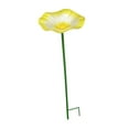 thumbnail image 2 of Baño para pájaros de jardín, de hierro, de pie, con forma de flor, fácil de instalar, comedero para pájaros de exterior, para balcón, jardín y hogar. amarillo, 2 of 8