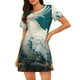 thumbnail image 1 of Balery Tropical Parrot Floral Artwork Camisón de manga corta con cuello redondo para mujer, cómodo y elegante., 1 of 6