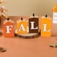 thumbnail image 2 of Decoración de otoño, 4 piezas de letreros de madera de otoño que incluyen decoraciones de mesa con bloques con letras de otoño, para la cosecha de granja, Acción de Gracias, hogar, oficina,, 2 of 5