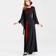 thumbnail image 5 of UPPADA Renaissance Witch Costume Women Medieval Corset Batwing Sleeves Maxi Dress for Halloween Masquerade Pirate Themed Party Black,L, 5 of 8