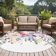 thumbnail image 4 of Wild Flowers Round Area Rug 8Ft Washable Large Circle Rugs for Living Room Dorm, Farmhouse Country Floral Leaf Plant Non-Slip Carpet Floor Mats Indoor Outdoor Carpet Runner Aesthetic Home Decor, 4 of 8