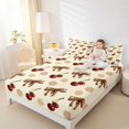 thumbnail image 4 of jejeloiu Leopard Print Bowknot Twin Sheet Sets,Red Kawaii Cherries Bedding For Girls Teens 3pcs, 4 of 7