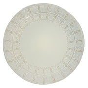 Elama White Lace 16 Piece Round Scallop Stoneware Dinnerware Set in White