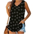 thumbnail image 2 of WCMZJ Womens Tank Tops Summer Sleeveless V Neck T Shirts Basic Loved Print Casual Tunic Tops for Leggings Loose Fit Black XXL, 2 of 5