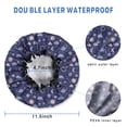 thumbnail image 3 of Shower Caps,Dark Blue Sun Moon Cloud Planet Pattern Waterproof Shower Cap for Women 4 Pieces,Double Reusable Hair Cover for Shower PEVA Elastic Stretch Hem, 3 of 7