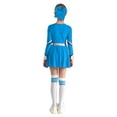 thumbnail image 4 of Miutii Kids Glittery Letter Printed V Neck Dress High School Girls Cheerleading Dance Dresses Sky Blue 10, 4 of 9