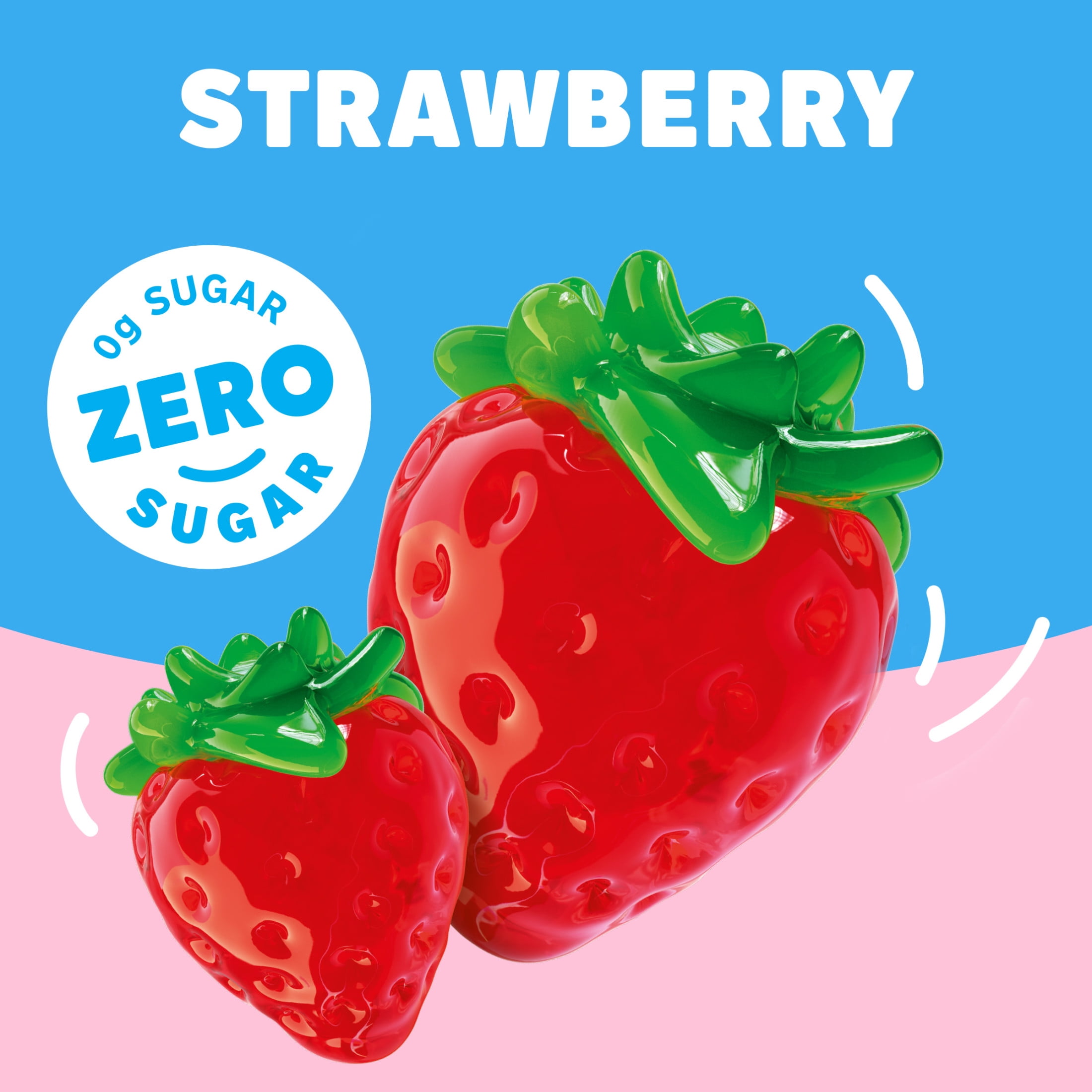 (3 pack) Jell-O Strawberry Zero Sugar Low Calorie Gelatin Dessert Mix, Family Size, 0.6 oz Box