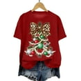 thumbnail image 5 of Dmsael Christmas T Shirts Women Christmas Shirt Christmas Party Tops Xmas Gift Tees Holiday Season Clothes Red,S, 5 of 6