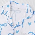 thumbnail image 6 of Wovix Women Valentines Pajama Sets V Neck Long Sleeve Sleepwear Pocket Button Down Bow Graphic Casual 2 Pcs Sleepwear, 6 of 9