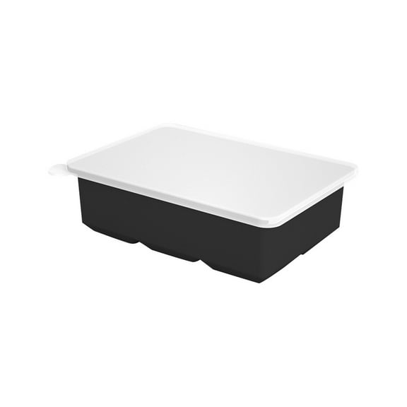 4-Pack Silicone Ice Cube Trays with Lids - Large Square Ice Molds for Cocktails, Stackable Leakproof Freezer Trays, BPA-Free Flexible Cube Maker for Bourbon & Drinks