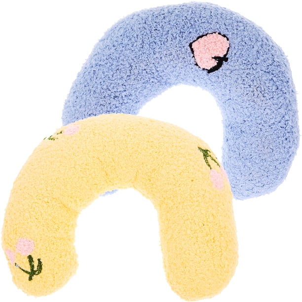 2 almohadas en forma de U para gatos, protección para el cuello, suave y cómodas.